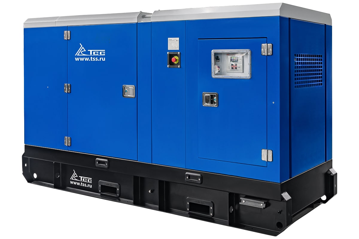 Дизельный генератор ТСС АД-64C-Т400-1РКМ15 в шумозащитном кожухе — изображение